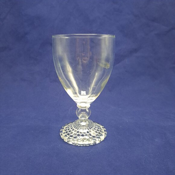 Anchor Hocking Vintage Bubble Foot Clear Glass Water Goblet With Elegant Design - Picture 1 of 9